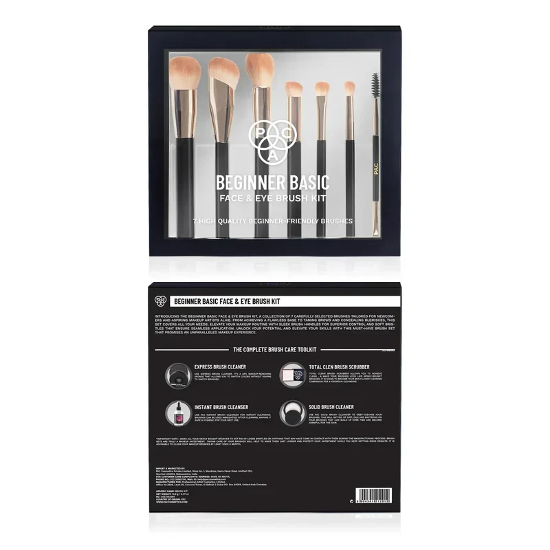 PAC Beginner Basic Face & Eye Brush Kit  Beginner-friendly brushes for seamless makeup application  Net Weight : 1N (7 Brushes) Hover
