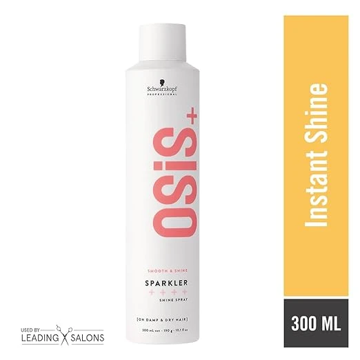 Schwarzkopf Professional OSiS+ Sparkler Shine Spray | Instant Shine & Lightweight Conditioning Spray for Men & Women | Anti-Frizz & Smooth Finish for All Hair Types - 300 ML Hover