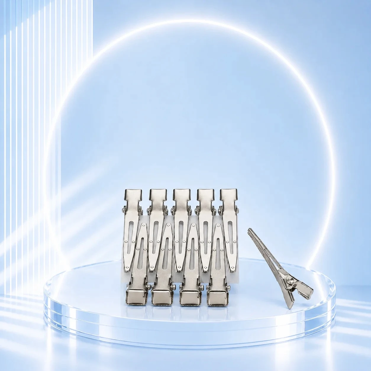 Marvac Small Silver Section Clips for Fine Hair - Metal Salon Clips Hover