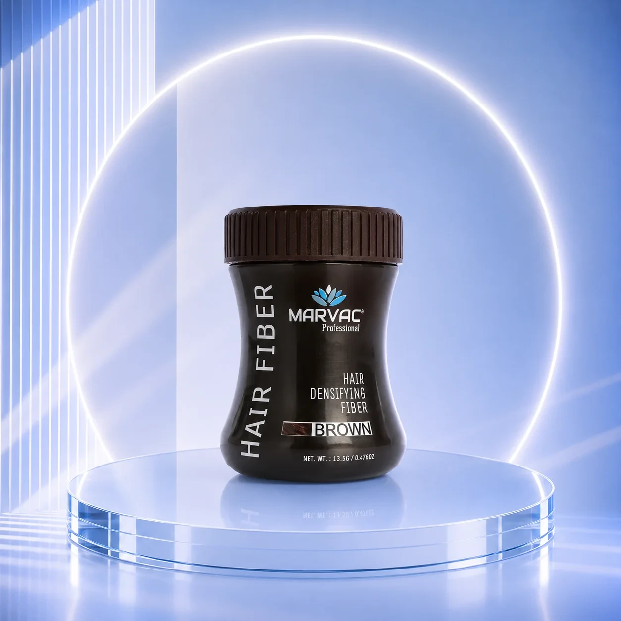 Marvac Hair Fiber Powder Brown 13.5g - Instant Hair Thickening Hover