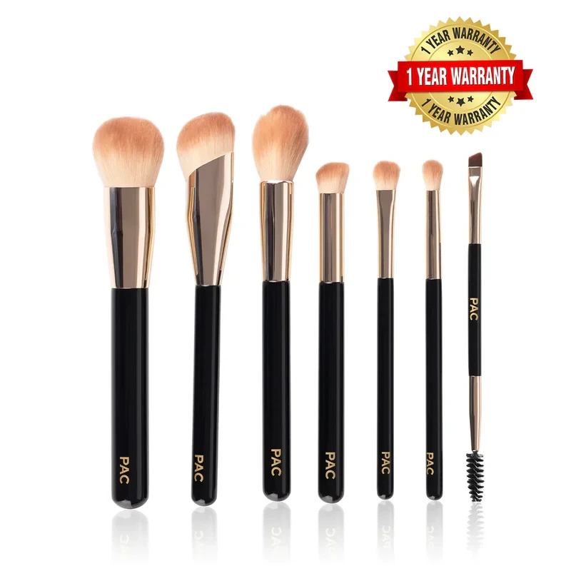 PAC Beginner Basic Face & Eye Brush Kit  Beginner-friendly brushes for seamless makeup application  Net Weight : 1N (7 Brushes)