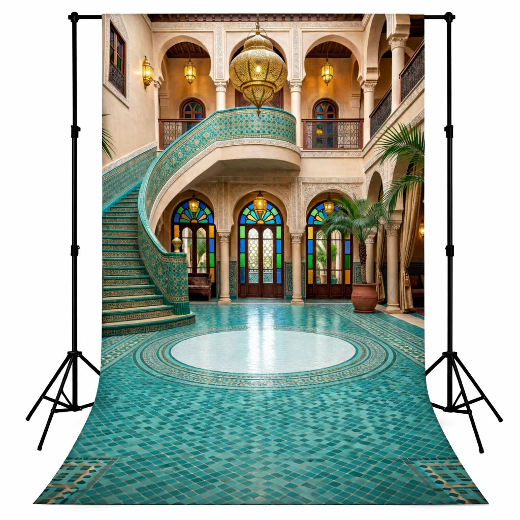 Royal Moroccan Palace Staircase Backdrop