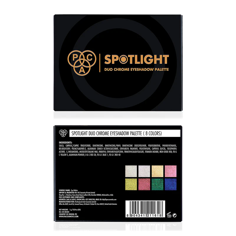 PAC Spotlight Duo Chrome Eyeshadow X8 (8 gm)