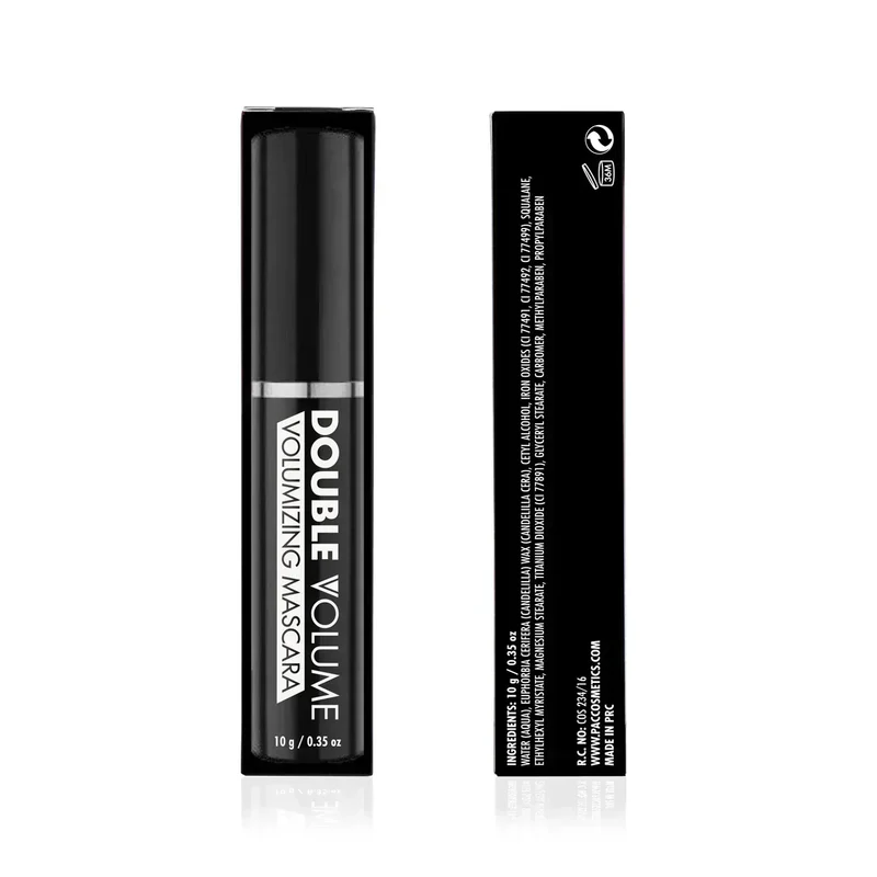 PAC Double Volume Mascara (10 gm)  Lift & curl waterproof mascara  Net Weight : 10 g / 0.35 oz