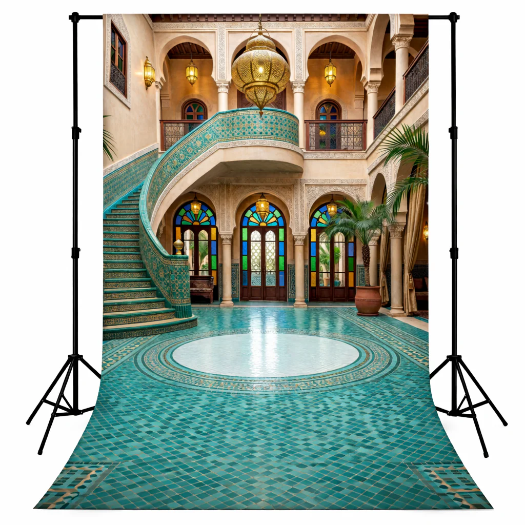 Royal Moroccan Palace Staircase Backdrop