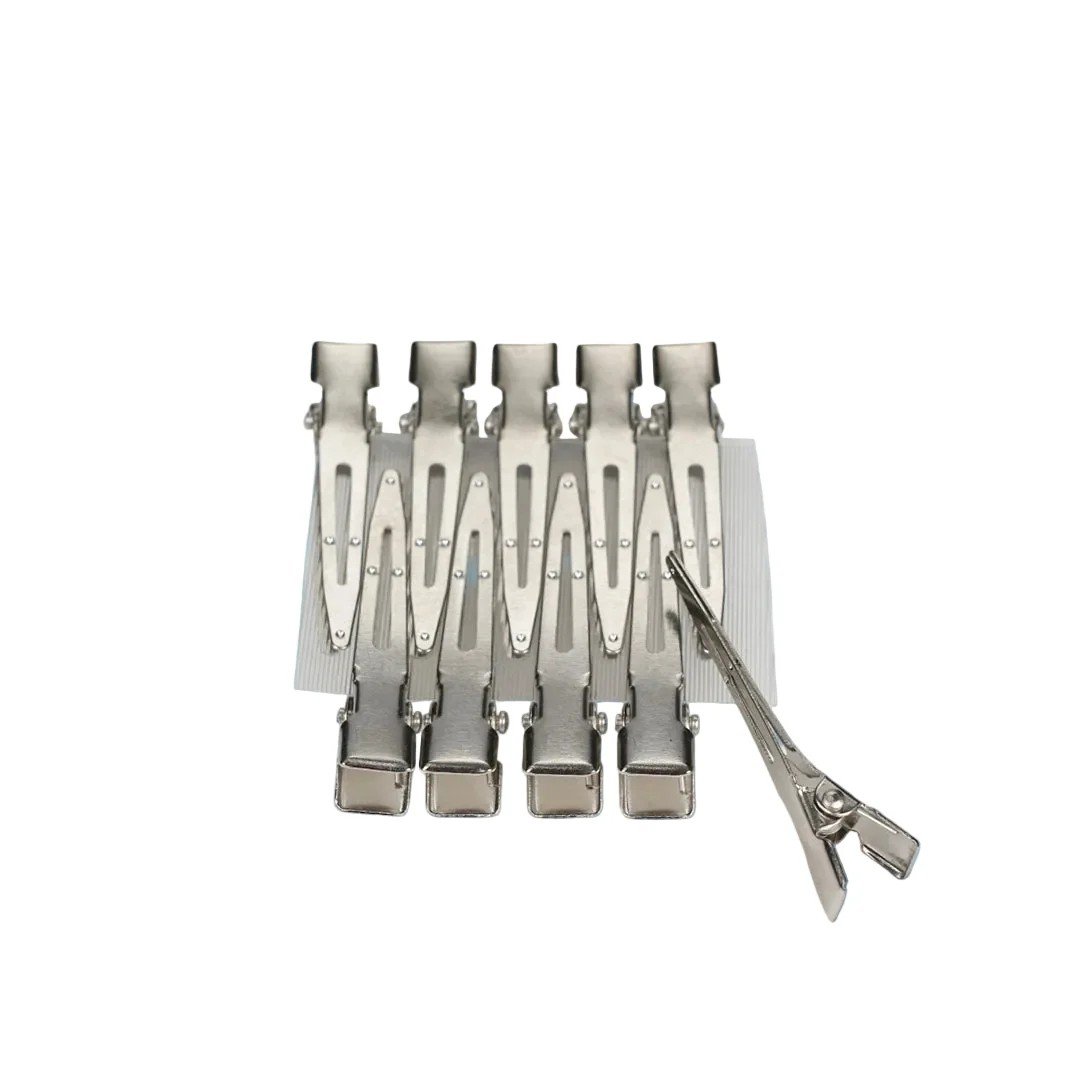 Marvac Small Silver Section Clips for Fine Hair - Metal Salon Clips