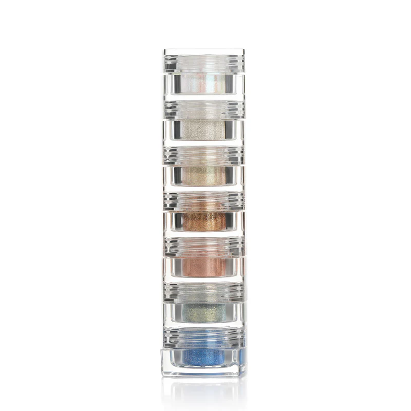 PAC Pigment Tower (7 in 1) (2.5 gm)  Loose eyeshadow powder  Net Weight : 2.5 g / 0.09 oz (7X) - Crystal Light